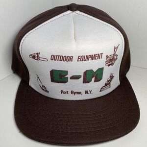 Vintage C-M Outdoor Equipment Port Byron NY Hat Trucker Snapback Cap Young An